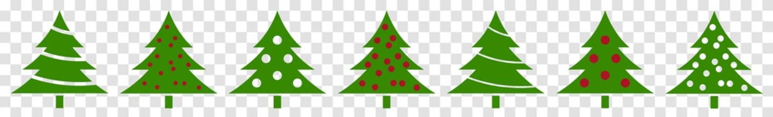 Christmas Tree Green Icon | Fir Tree Adornment Illustration | x-mas Symbol | Logo | Isolated Transparent Variations