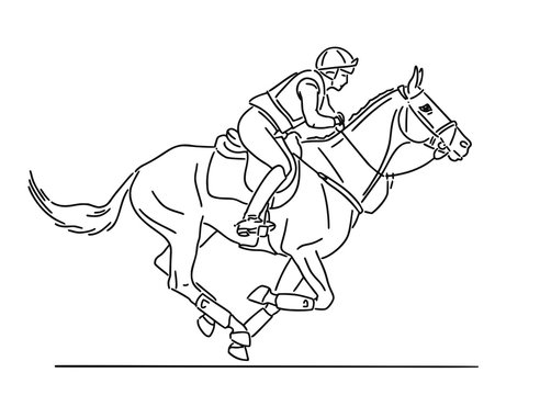 recommend clip art: Athlete and horse participates in field trials
