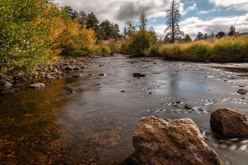 mountain stream in the fall season