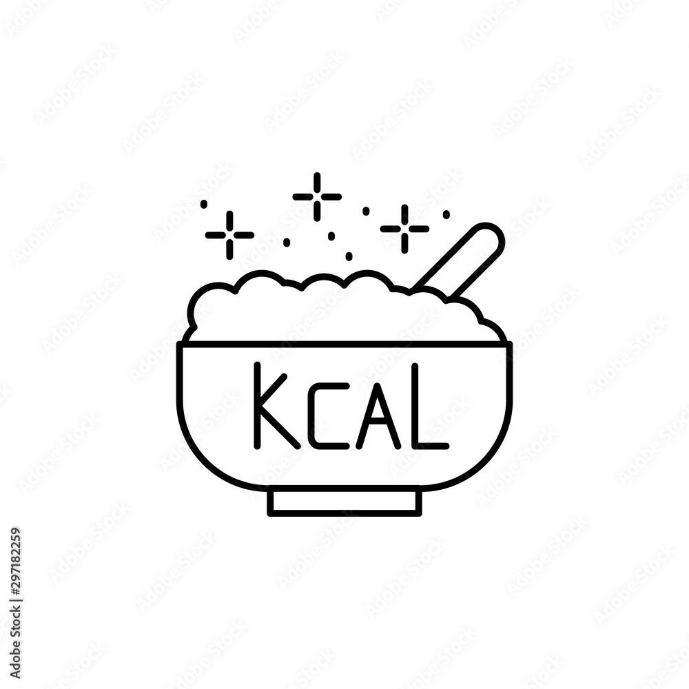 Poster porridge plate icon. simple line, outline vector of diet icons for ui and ux, website or mobile appl