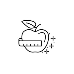 Apple ruler icon. Simple line, outline vector of diet icons for ui and ux, website or mobile application