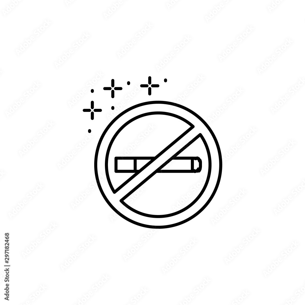 Poster ban cigarette icon. simple line, outline vector of diet icons for ui and ux, website or mobile appli