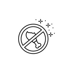 Ban leg chicken icon. Simple line, outline vector of diet icons for ui and ux, website or mobile application