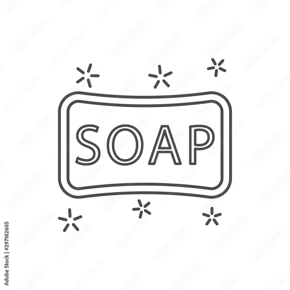 Poster soap shower icon. simple line, outline vector of hygiene icons for ui and ux, website or mobile appl