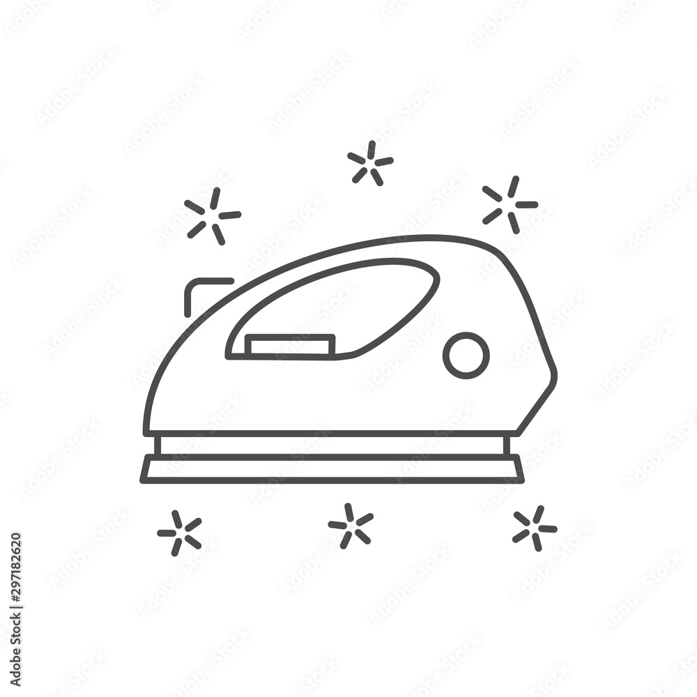 Poster iron ironing icon. simple line, outline vector of hygiene icons for ui and ux, website or mobile app