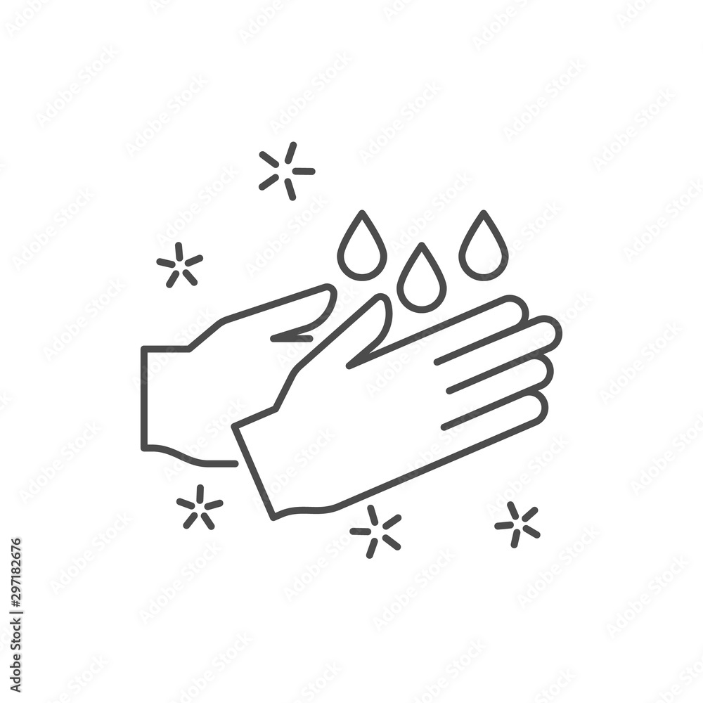 Aufkleber hands wash icon. simple line, outline vector of hygiene icons for ui and ux, website or mobile appli