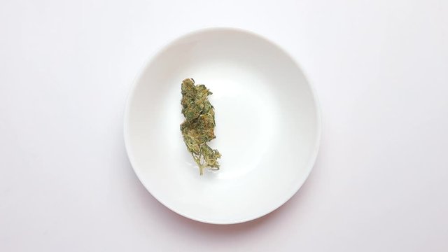 Close-up of narcotic drug marijuana at the police station