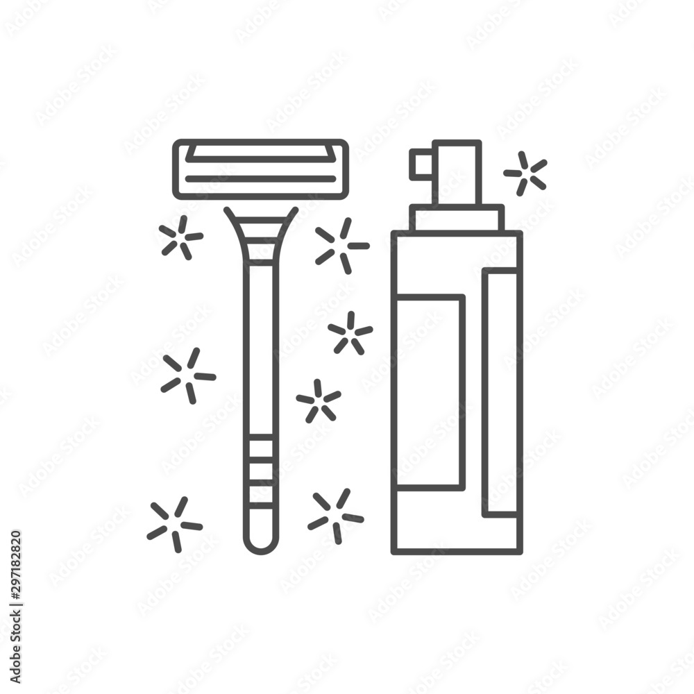 Poster shaving foam machine icon. simple line, outline vector of hygiene icons for ui and ux, website or mo