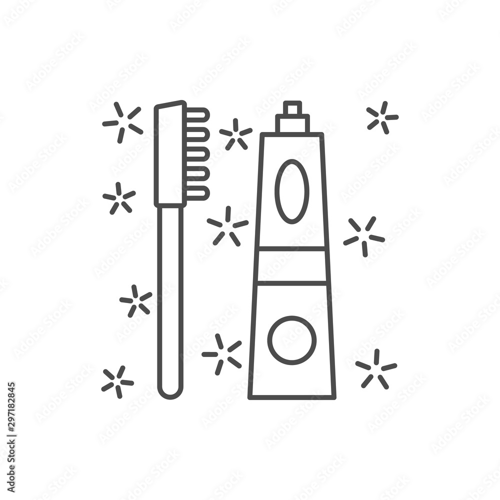 Aufkleber toothbrush toothpaste icon. simple line, outline vector of hygiene icons for ui and ux, website or m