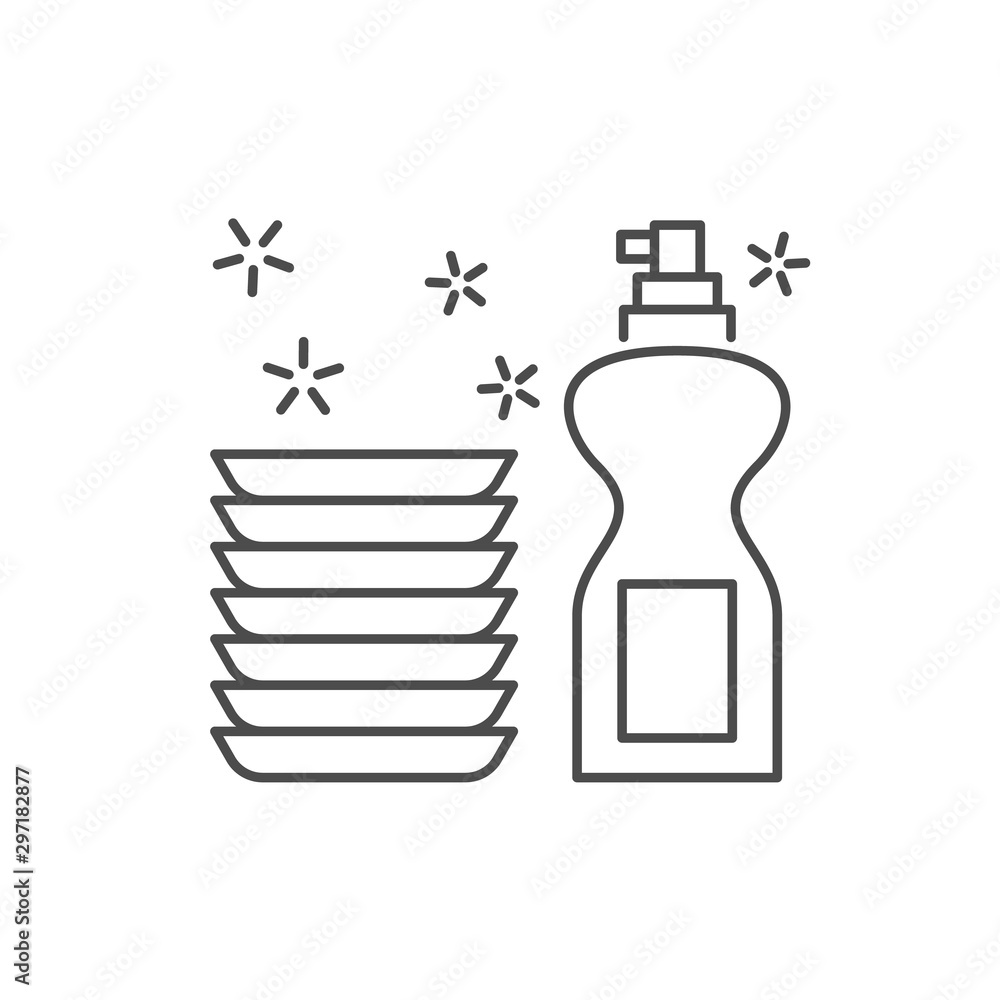 Aufkleber liquid tableware icon. simple line, outline vector of hygiene icons for ui and ux, website or mobile