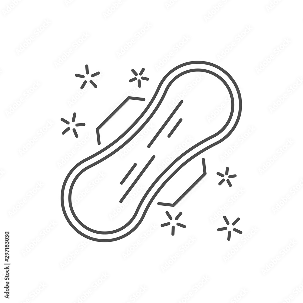 Poster gasket menstruation icon. simple line, outline vector of hygiene icons for ui and ux, website or mob
