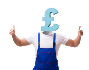 Worker with yen head in business concept