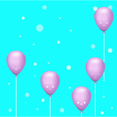 Smile fly color balloon illustration vector color illustration