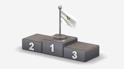 Aricay Parinacota 3D waving flag illustration on winner podium.