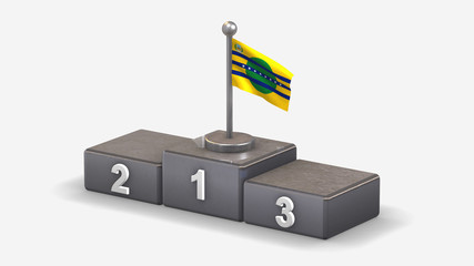 Bolivar_Venezuela 3D waving flag illustration on winner podium.