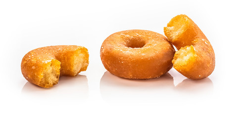 Traditional Creole sweets from Reunion island called honey candies (bonbons miel) isolated on white background