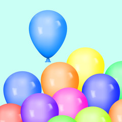 Fly balloons illustration vector color illustration