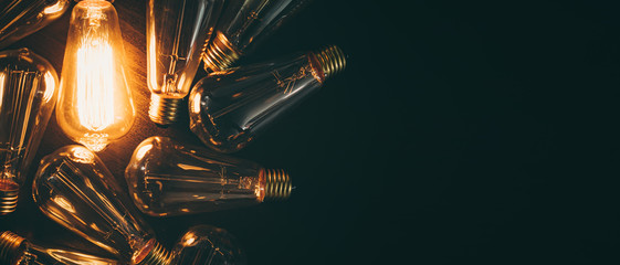 Fototapeta Glowing bulb. Idea, uniqueness, leadership and different concept. obraz