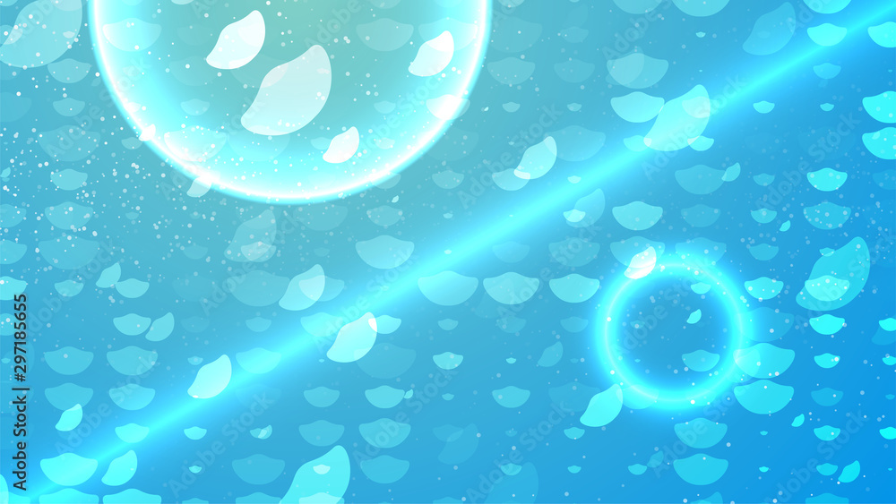 Poster abstract background. abstract round shapes on gradient backdrop with glowing circles. green and blue