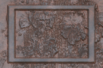 3D vintage metal work- antique metal. Corrosion background- pattern abstract