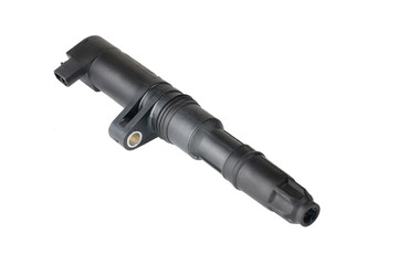 Ignition coil for gasoline engine isolated on a white background.