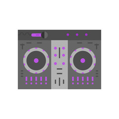 Desk elements of dj vector color illustration