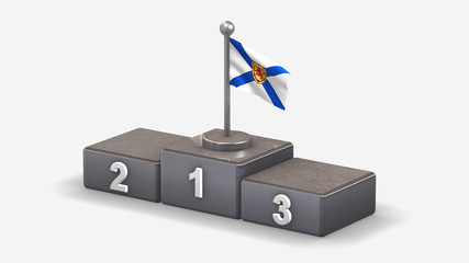 Nova Scotia 3D waving flag illustration on winner podium.