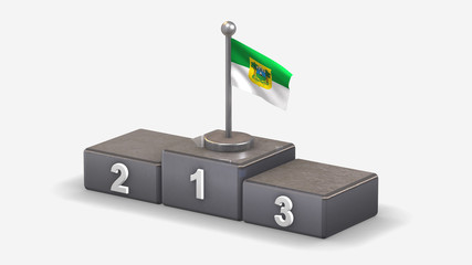 Rio Grande Do Norte 3D waving flag illustration on winner podium.