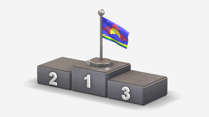 Roswell 3D waving flag illustration on winner podium.