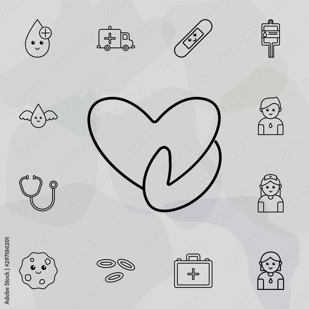 Poster heart in hand icon. universal set of blood donation for website design and development, app developm