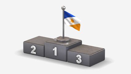 Tocantins 3D waving flag illustration on winner podium.