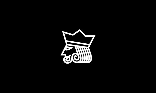 king poker line art logo design inspiration - Vector
