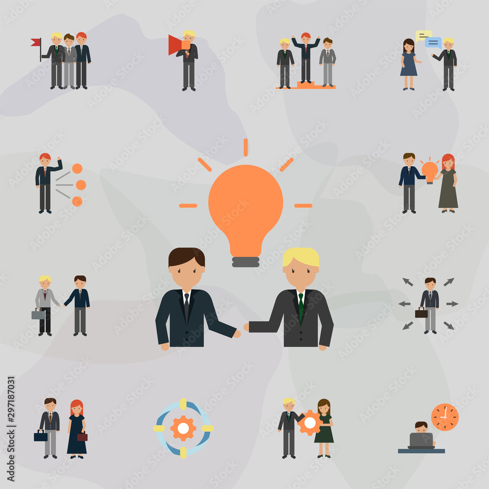Poster idea color icon. universal set of business for website design and development, app development