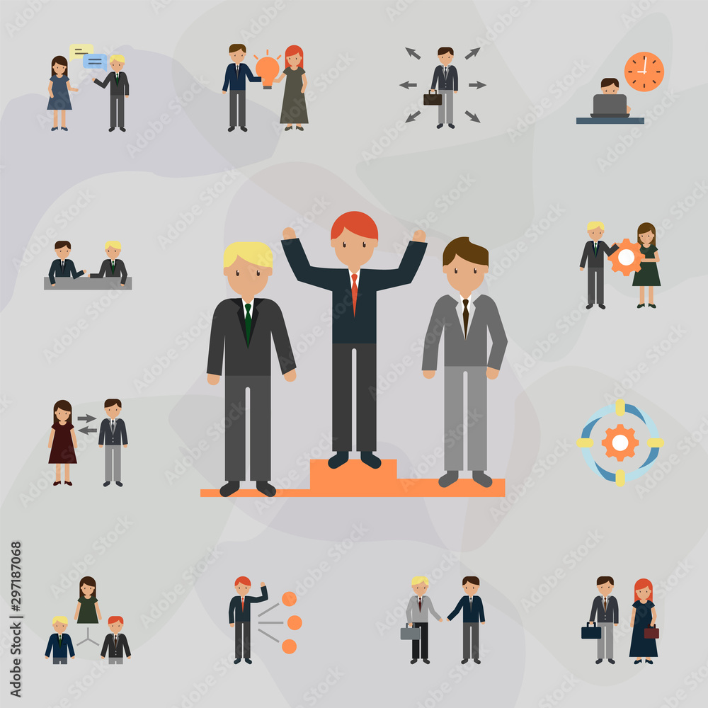 Poster competition color icon. universal set of business for website design and development, app developmen