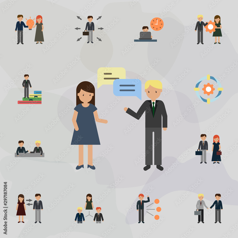Poster conversation color icon. universal set of business for website design and development, app developme