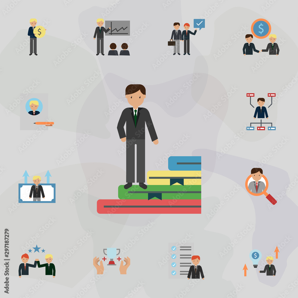 Poster goal color icon. universal set of business for website design and development, app development