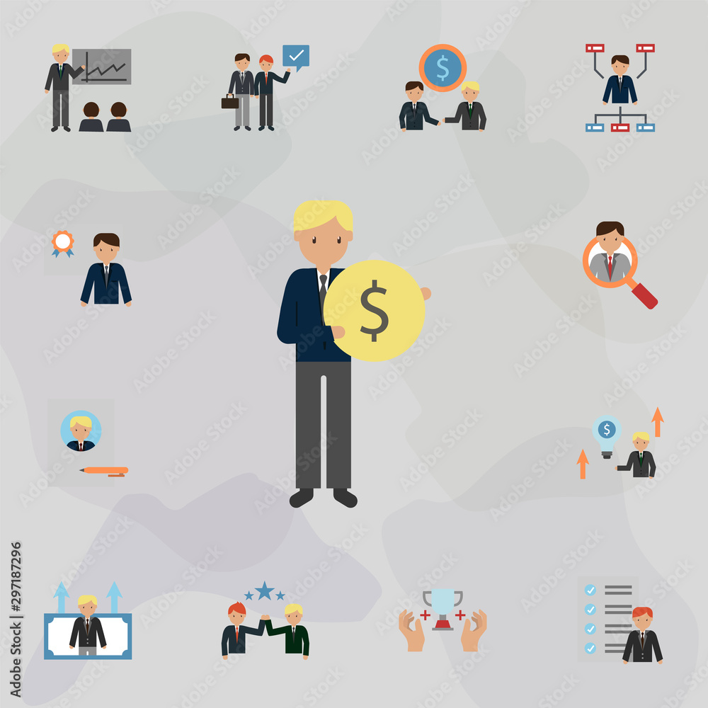 Aufkleber employee color icon. universal set of business for website design and development, app development