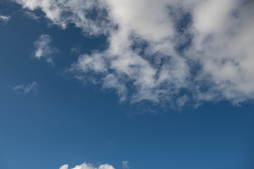Blue sky with white clouds cloudscape in October