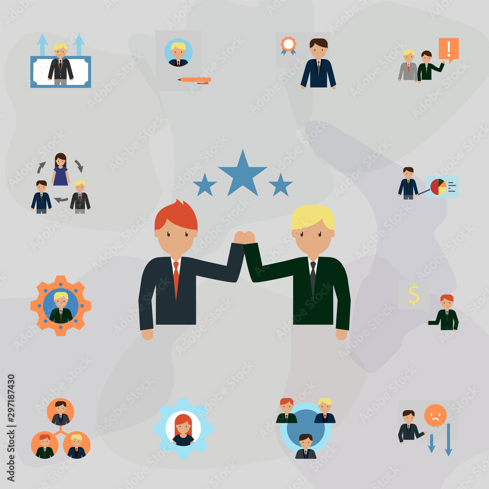 Poster partner color icon. universal set of business for website design and development, app development