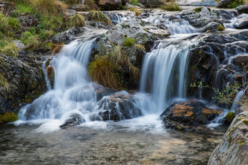 Fototapeta premium small waterfall formed with the first autumn rains in Las Hurdes