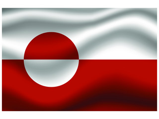 National flag of  Greenland. Original colors and proportion. Graphic design vector illustration, from  countries set. For icon, logo, web, education.