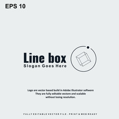 Line Box Logo Design Template Vector