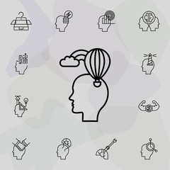 Head, balloon, cloud icon. Universal set of creative thinking for website design and development, app development