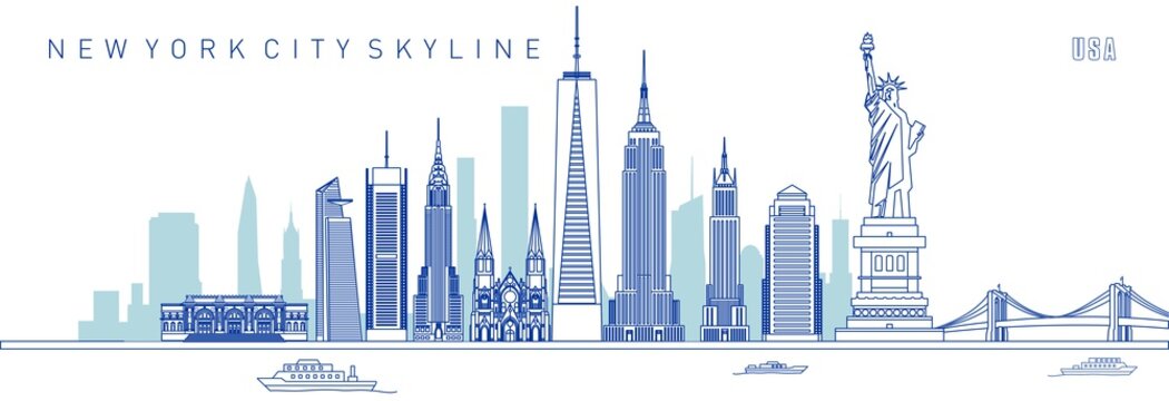 vector illustration of New York City skyline