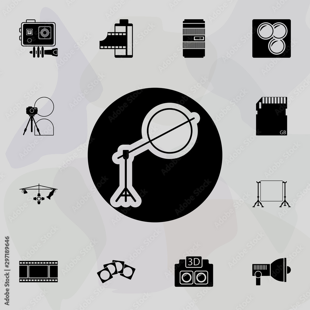 Poster lens filter icon. universal set of equipment photography for website design and development, app dev