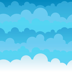 Seamless pattern of clouds in the sky in cartoon style. Abstract texture. Vector.