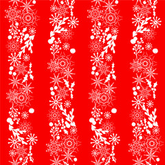 Christmas endless pattern white snowflakes on red winter design element stock vector illustration for web, for print, for wallpaper, for wrapingpapper
