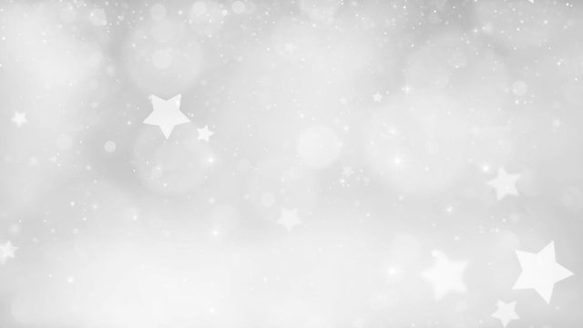 Silver colored Christmas and New Year bokeh copy space animation background.