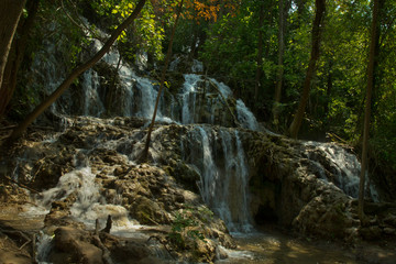  View of  waterfalls in Krka national park, Croatia.