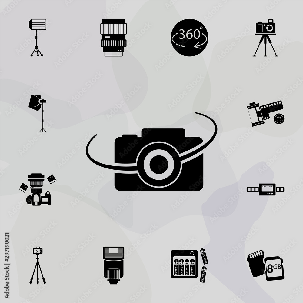 Poster camera icon. universal set of equipment photography for website design and development, app developm